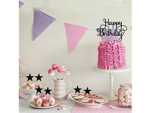  7 ct Backflash Happy Birthday Topper