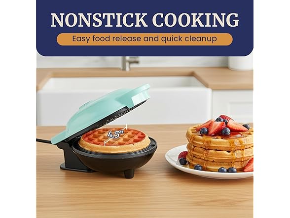 Elite Gourmet Electric Nonstick 4.5-inch Mini Waffle Maker 847275
