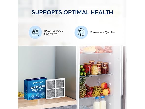 EVERFLOW LT120F Fridge Air Filter 3pk