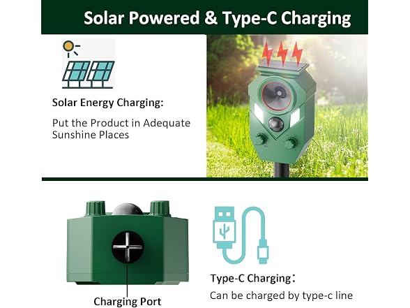 Balkene Home 4 Pack Solar Ultrasonic Animal Repeller