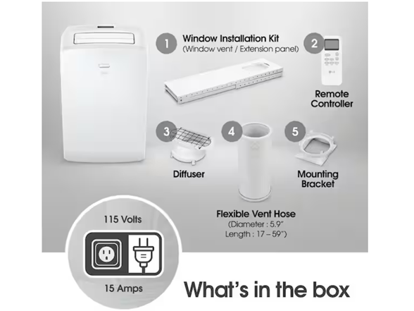 LG LP0723WSR 7,000 (DOE) BTU 115-Volt Portable AC Unit