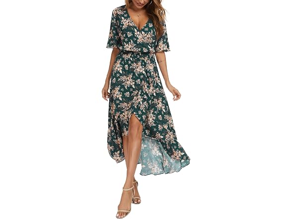 Kormei Women (M) Short Sleeve V Neck High Dress