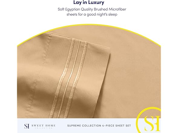 Sweet Home Collection Full Size Sheet Sets - Breatha