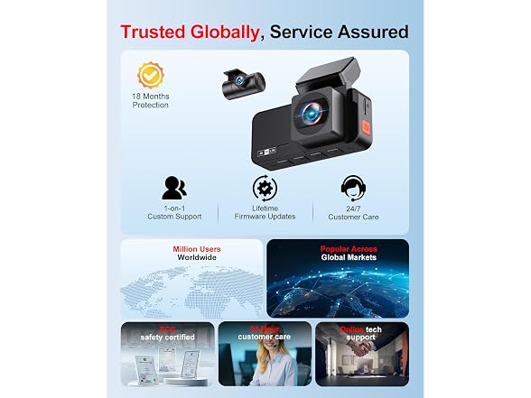 Winail Dash Cam Front Rear 4K+2.5K