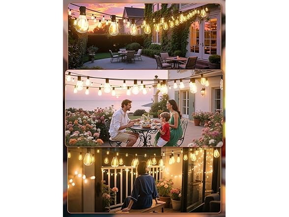 luckystyle 100FT LED Outdoor String Lights with Remote