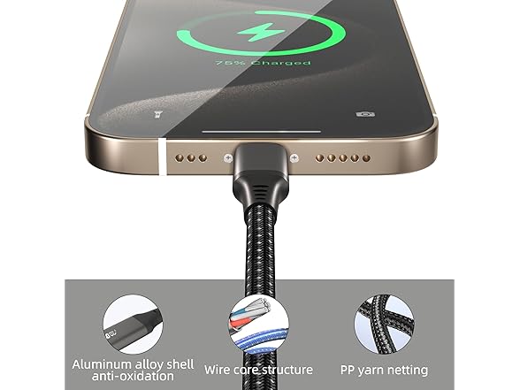 USB C to USB C Cable 240W, Nylon 6.6ft