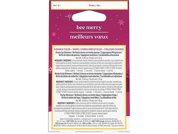 Burts Bees Kissable Color Warm Gift Set