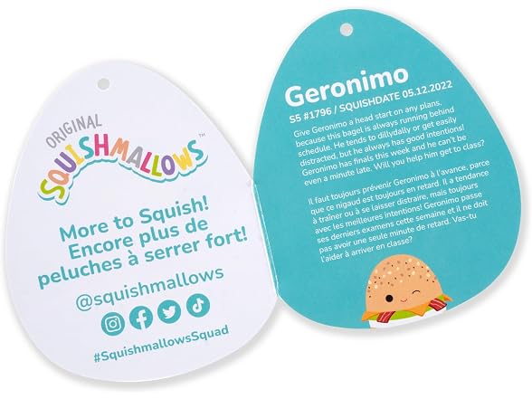 Squishmallows Original 5-Inch Geronimo Breakfast Bagel