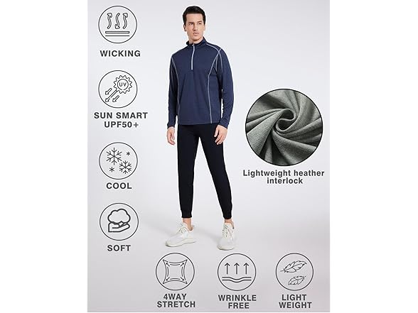 VAUTE Men's 1/4 Zip Pullover Shirts