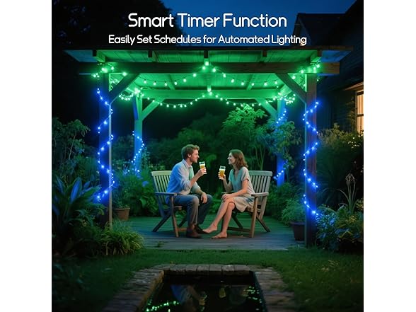 100ft Outdoor String Lights | RGBW | Remote