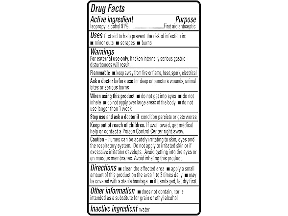Amazon Basics 91% Isopropyl Alcohol First Aid Antiseptic