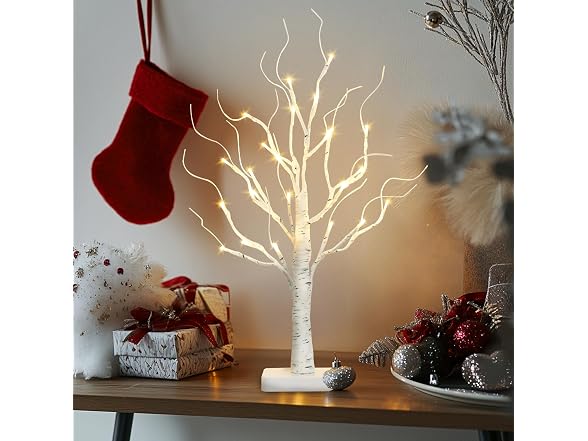 Lighted Birch Tree, Battery Powered