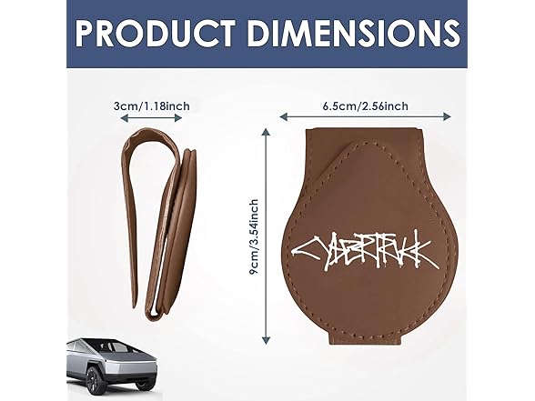 Tesla Cybertruck Sunglass Holder Brown