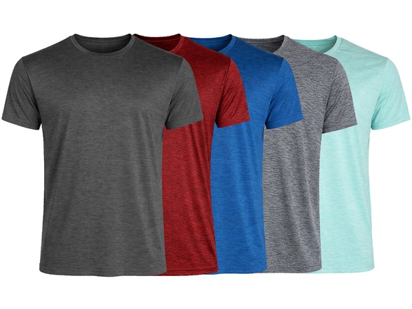 5Pk Mens S/S Moisture Wicking Tee
