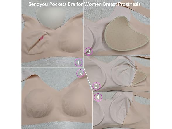 Sendyou Women (M) Seamless Mastectomy Breast Bra