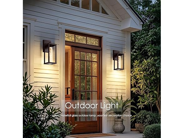 Brightever B0DP4C15BJ Outdoor Wall Light Brown 2-Pack