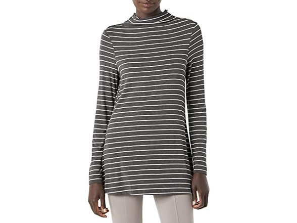 Charcoal Heather White Stripe