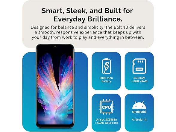 Unnecto Bolt 10 Unlocked Android Phone 128GB