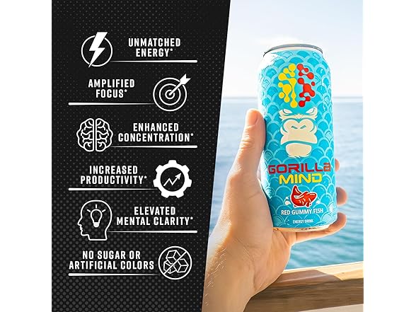 12Pk Gorilla Mind Energy Drink | Blue Raspberry