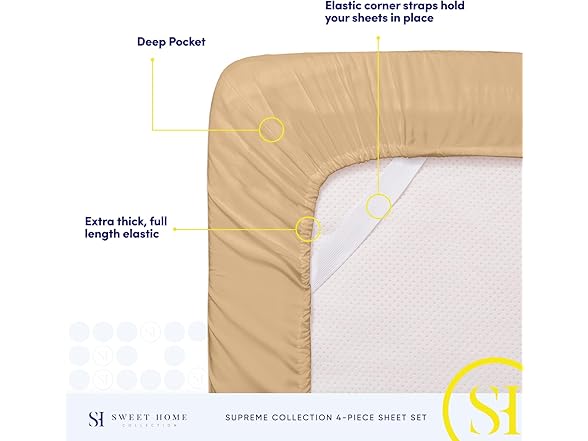 Sweet Home Collection Full Size Sheet Sets - Breatha