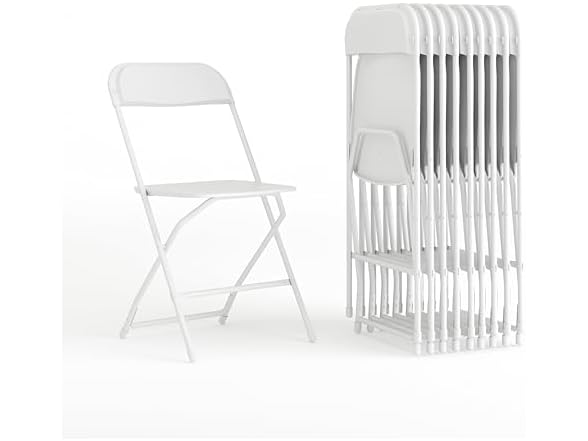 Flash Furniture Hercules Set of 10 Indoor/Outdoor Heavy-Duty Plastic Folding Chairs