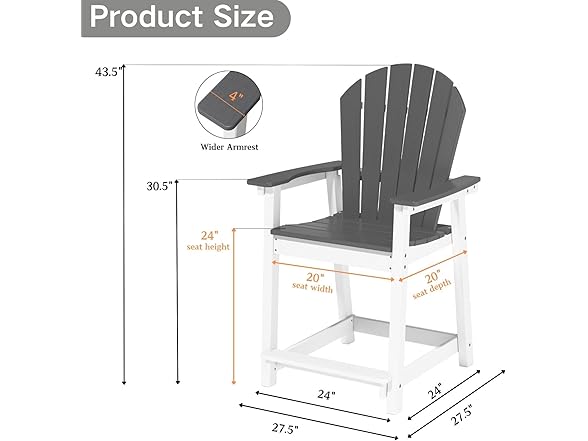 OTSUN Tall Adirondack Chair