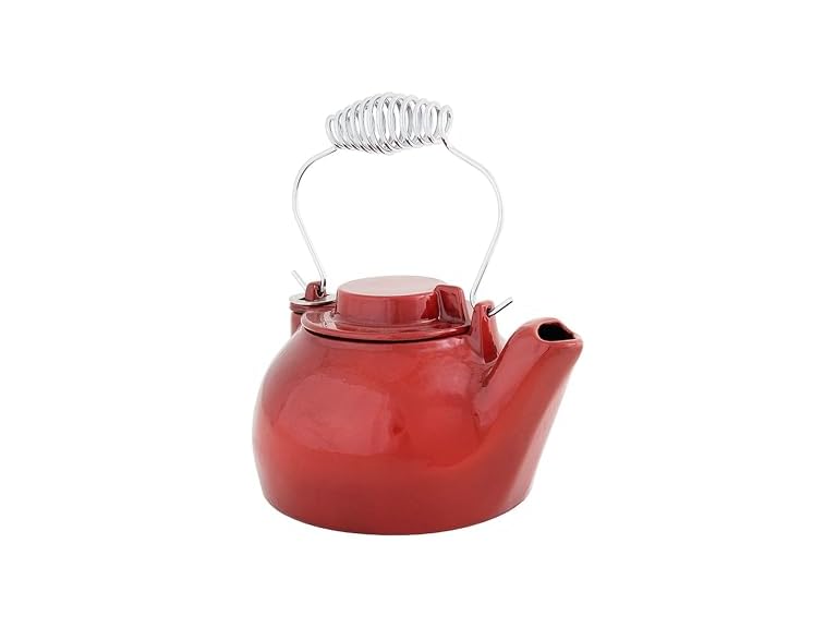 Red Enameled Humidifying Kettle