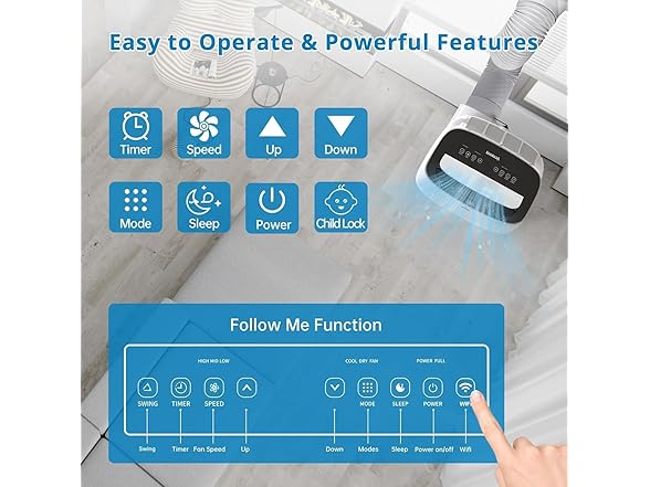 Vossfamul 14000 BTU Room Portable Air Conditioner