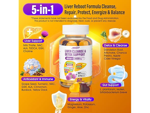 INNIOXV Liver Cleanse Detox & Repair Gummies