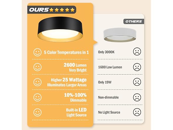 BrightHome Flush Mount Ceiling Light