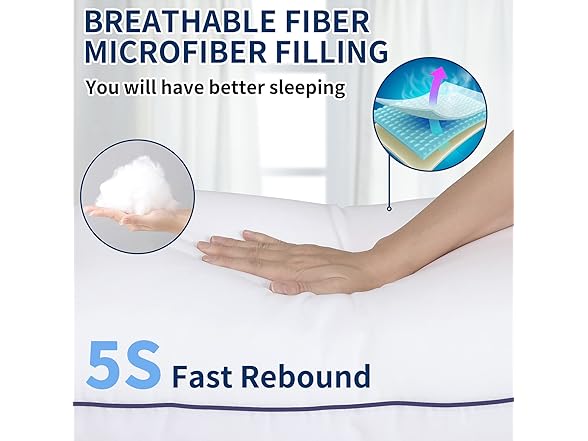 Hotel Quality Cooling King Pillows Set of 4