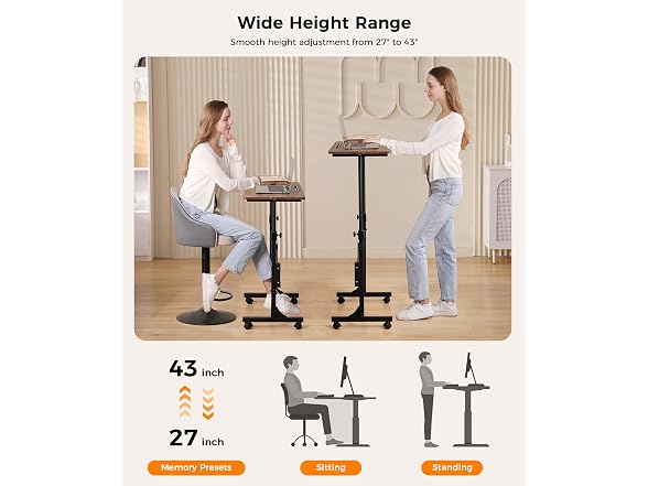 KLSMYHOKI Mobile Standing Desk Wheels