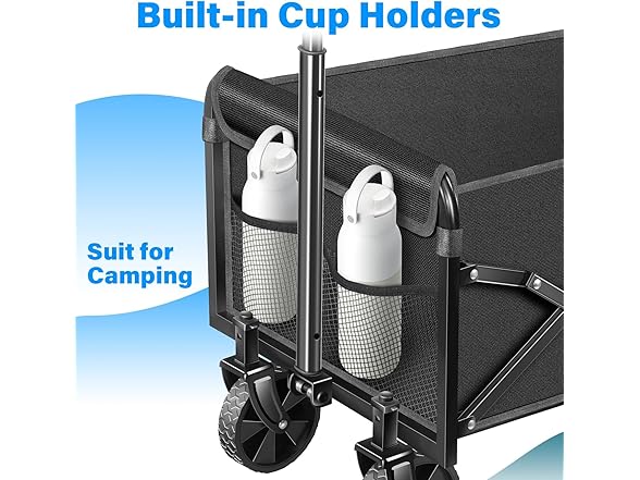 LIAPOTT Wagon Cart Foldable w/ Wheels 360 lb. Capacity