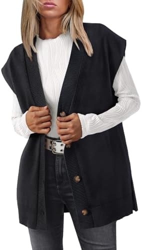 Lillusory V Neck Long Cardigan Vest