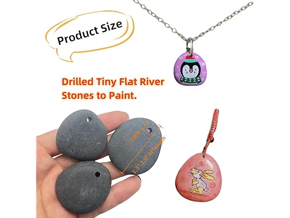 CYLHCM 2PCS Small Drilled Flat River