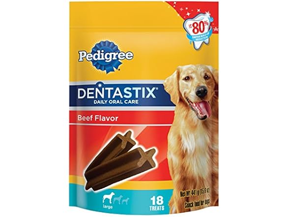 18CT Pedigree Dentastix Beef Flavor Large Treats