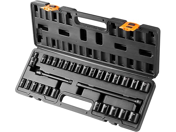VEVOR 29 Piece Shallow 3/8" Drive Impact Socket Set
