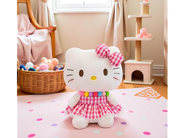 12" Kitty Plush Toy with Pink Dress
