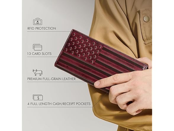Pefiam Leather Long Wallet for Men