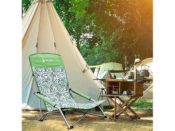 VILLEY Low Beach Chair, High Back