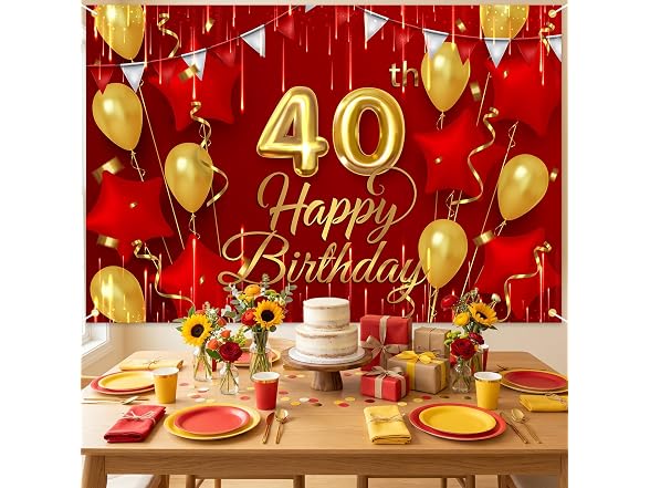 NC 40th Birthday Backdrop Banner