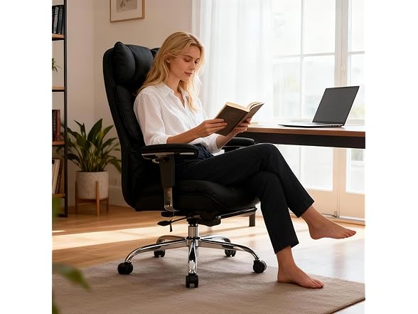 Efomao Big and Tall Office Chair with Footrest