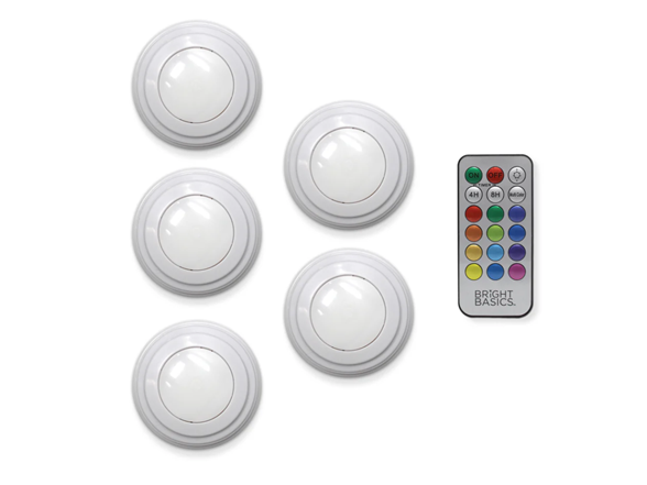 Aduro 5Pk Color Changing Wireless LED Lights w/ Remote