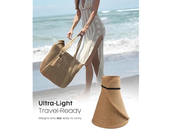 FURTALK Straw Visor Khaki+Black