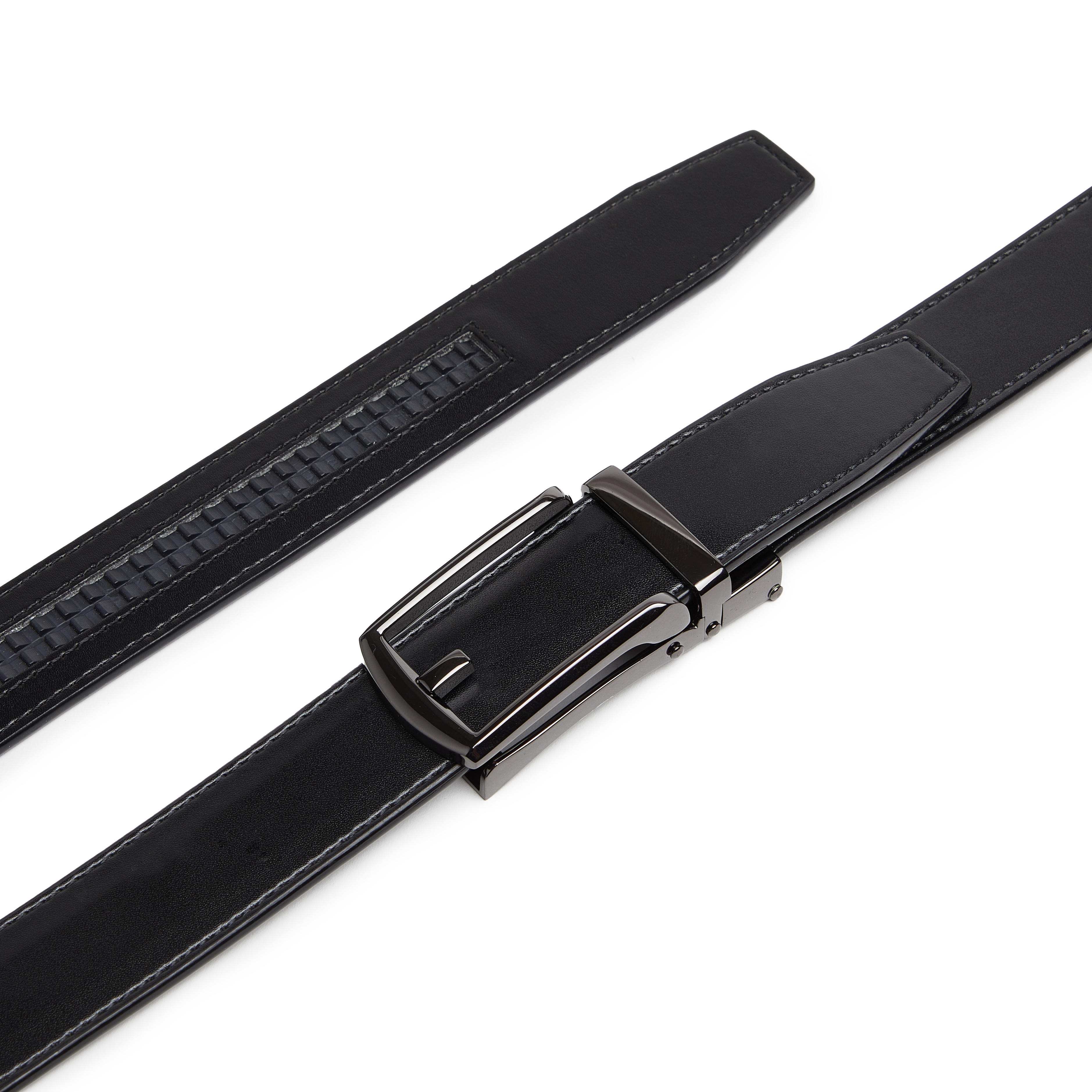 Carlo Fellini Mens Leather Ratchet Belt - Gallery 41