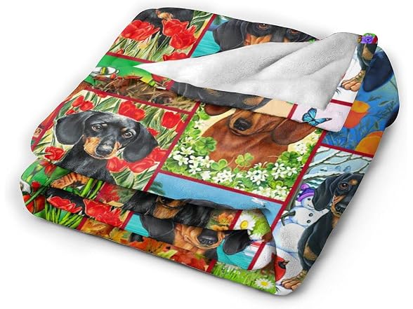 zuxhvia Dachshund Blanket Dog Throw Blanket B