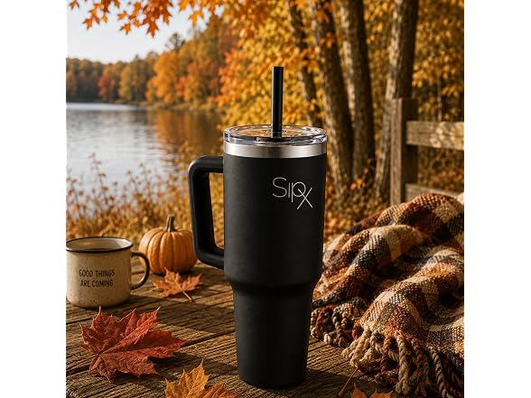 SIPX™ 40 oz Insulated Tumbler with Handle & Straw 