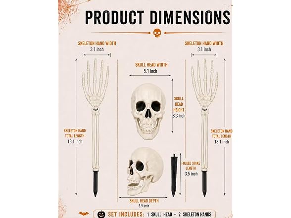 Vivinova 3pcs Skeleton Decorations 