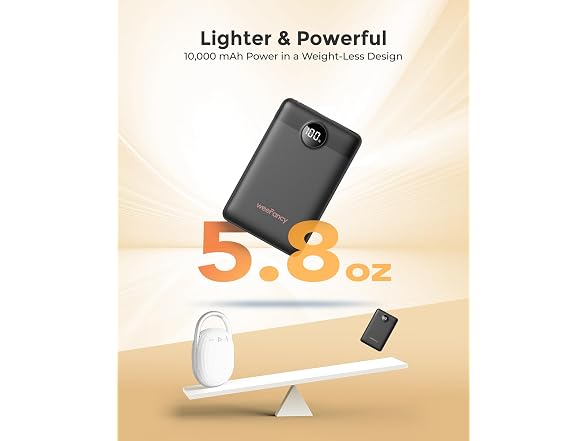 WeeFancy Small Portable Charger, Black