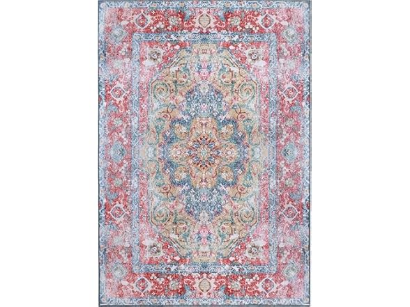 Superior Rustic Medallion Non-Slip Indoor Rug